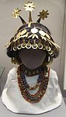 Sumerian headgear necklaces. British museum.