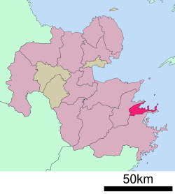 Location of Tsukumi in Ōita Prefecture