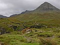 Der Vorgipfel Sgùrr nan Gobhar aus dem Glen Brittle gesehen.