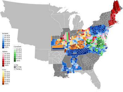 Map of presidential election results by county, shaded according to winning candidates share of vote