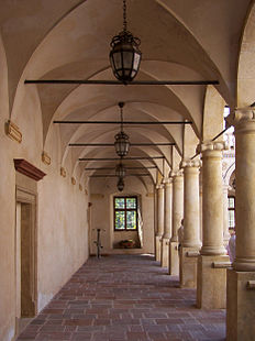 An arcade in the cloister of the Baranów Sandomierski Castle