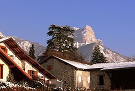 Biviers houses with Dent de Crolles in the background, 2009