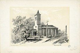 Church in 1840, by Eugène de Malbos.