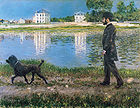 Gustave Caillebotte: Richard Gallo und sein Hund in Petit Gennevilliers