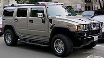 A Hummer H2, popular in the early 2000s but later discontinued, has an estimated fuel economy of 9 miles per gallon, and is often criticized by environmentalist groups for its poor fuel economy.