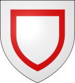 Gules, an inescutcheon argent within a bordure argent