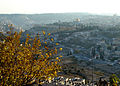 Old City of Jerusalem from Mount Scopus. This view is looking southwest across the Kidron Valley.