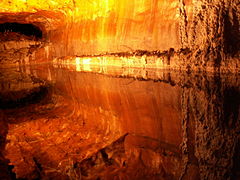 Reflection in salty water at Khewra Salt Mines.