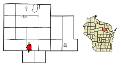 Location of Antigo in Langlade County, Wisconsin.