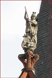 Saint George above the entrance to the cathedral, west front