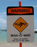 Man o' war warning sign, Hawaii