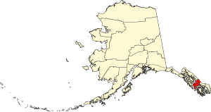 Map of Alaska highlighting Petersburg Borough