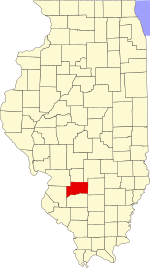 Map of Illinois highlighting Clinton County