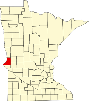 Map of Minnesota highlighting Traverse County