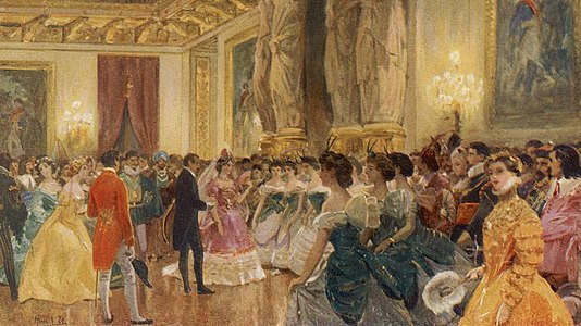 A masked ball in the Hall of the Marshals