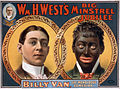 Image 1A lithograph for "William H. West's Big Minstrel Jubilee" from 1900, showing the blackface transformation of Billy B. Van (from Portal:Theatre/Additional featured pictures)