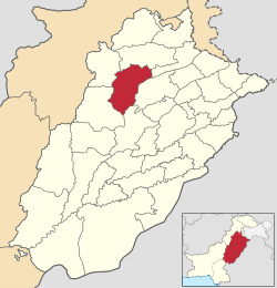Karte von Pakistan, Position von Distrikt Khushab hervorgehoben