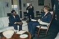Jean-Pierre Kombet, the Central African Republic's first ambassador to the U.S. meeting with President Kennedy, 1962