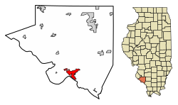 Location of Chester in Randolph County, Illinois.