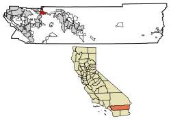 Location of Banning in Riverside County, California.