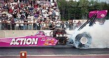 Shirley Muldowney at Nitro Cars Under The Stars in 1996 at New England Dragway