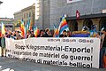 A demonstration, in front of the Federal Palace of Switzerland, in support of the federal popular initiative "for a ban on the export of military equipment", in 2007