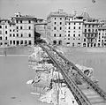Bailey bridge over the River Arno, Florence, built on the piers of the original Ponte Santa Trinita (August 1944)