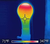 Infrared-thermal image of a light bulb