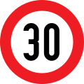 Geschwindigkeits­beschränkung (erlaubte Höchstgeschwindigkeit); aktuell gültig in Österreich