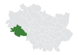 Location of the district within Wrocław