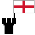 Castle mit Flagge Englands