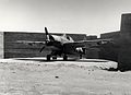 A US Marine Corps Grumman F4F-4 Wildcat in a concrete revetment in 1942 at Camp Kearny, California