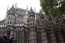 Henry VII Chapel at Westminster Abbey (1503–), with Perpendicular tracery and blind panels