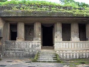 Entrance to a vihara hall at Kanheri Caves