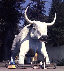 Babe the Blue Ox at Trees of Mystery in Klamath, California, US (1949)