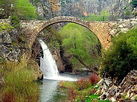 Ancient Cilandiras Bridge over Banaz Stream near Karahallı