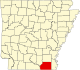 State map highlighting Ashley County