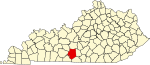 State map highlighting Barren County