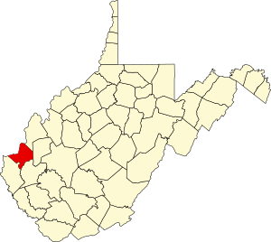 Map of West Virginia highlighting Cabell County