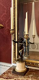 Louis XVI style candelabrum with putto, late 18th century, gilt and patinated bronze, Musée Jacquemart-André, Paris, France