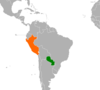 Location map for Paraguay and Peru.