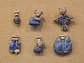 Pendants from Tell Asmar North Palace - Early Dynastic period - lapis lazuli, silver, and carnelian