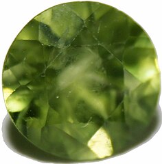 Peridot with milky inclusions