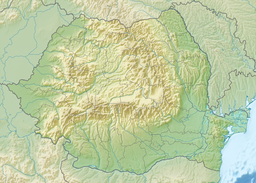 Location of the lake in Romania.