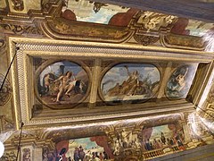 The ceiling of the Salle des pas perdus, showing Vernet's Genius of Steam, Peace distributes her benefits, and Steam chasing the gods of the Sea
