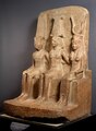 Standbild Ramses II., Amun und Hathor