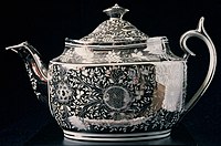 Silver lustreware teapot, early 19th century