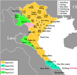 The expansion of Đại Việt. Trần dynasty from 1301 to 1337.