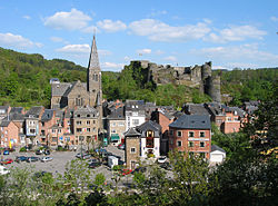 La Roche: the town centre below its medieval castle