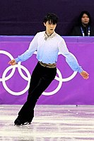Yuzuru Hanyu performing his short program to Ballade No. 1 at the 2018 Winter Olympics